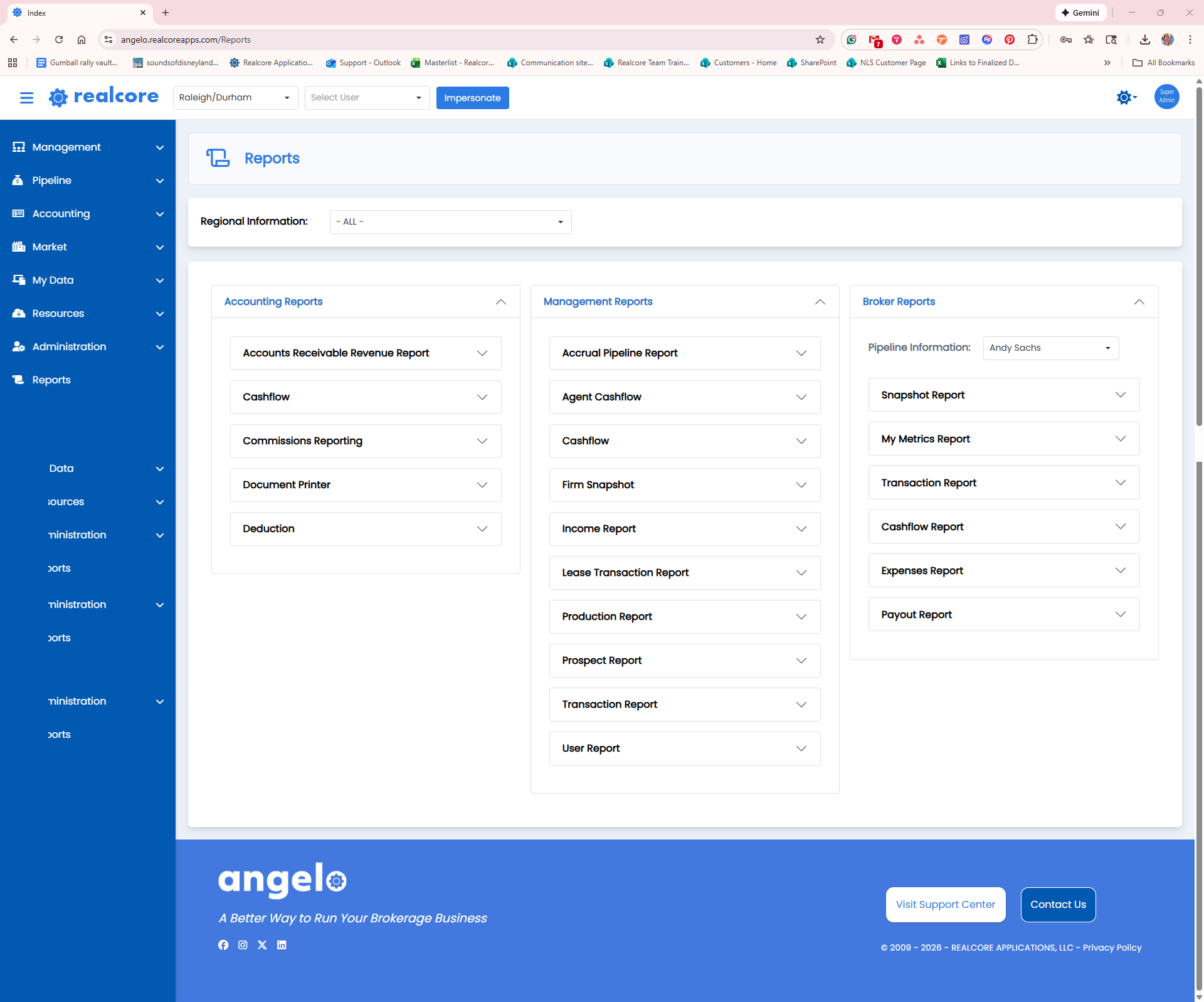 The new centralized Reports tab